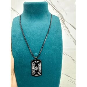Devotional Ganpati Shlok Tag Pendant With Chain