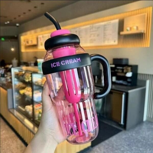 Water Bottle With Handle And Straw