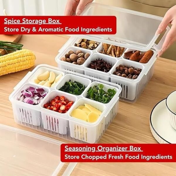 Food Storage Box With Lid And 6 Compartments - Image 2