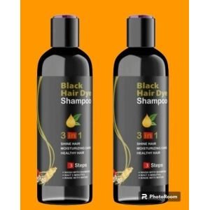 Unisex Instant Black Herbal Hair Dye Shampoo For Grey Hair Coverage Shampoo 3 In 1(100ml) Pack Of 2