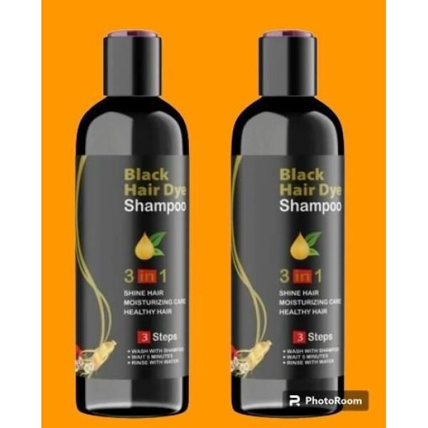 Unisex Instant Black Herbal Hair Dye Shampoo For Grey Hair Coverage Shampoo 3 In 1(100ml) Pack Of 2