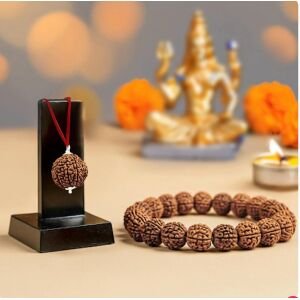Maha Shivratri Combo 5 Mukhi Rudraksha With Bracelet