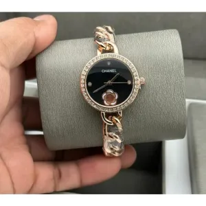 Chanel Watch Palazzo Empire Chain Rose gold Black Dial For Women (SW52)