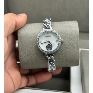 Chanel Watch Palazzo Empire Chain Full Silver For Women (SW53)