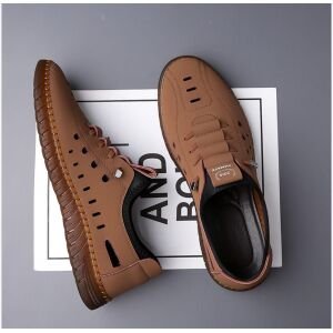 Women Stylish Laser Cut Tan Casual Shoes
