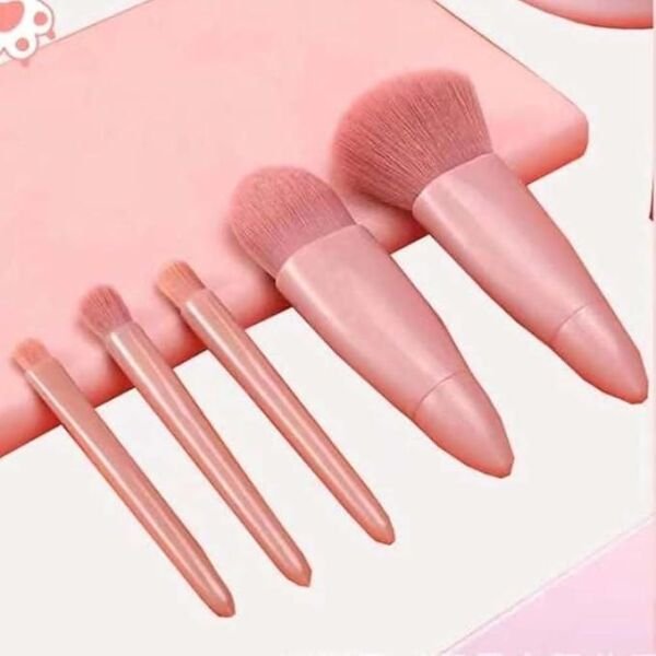5 In 1 Makeup Brush Set With Mirror Case