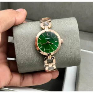 Fossil Watch Chain Kerrigan Rose gold Green Dial For Women (SW57)