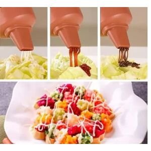 3 Pcs Squeeze Ketchup Bottle,portable Sauce Bottle With Lid Five Holes