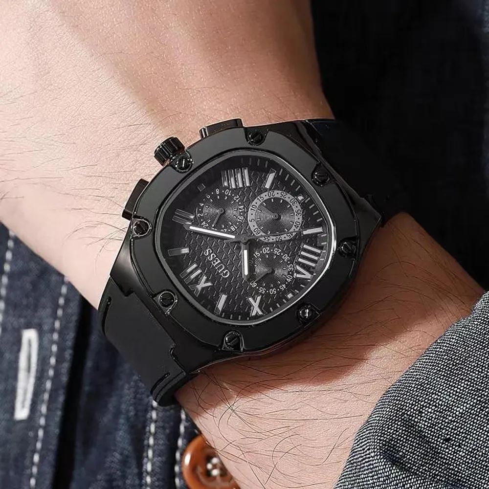 Premium Guess Watch Full Black For Men (SUP1379) - Image 2