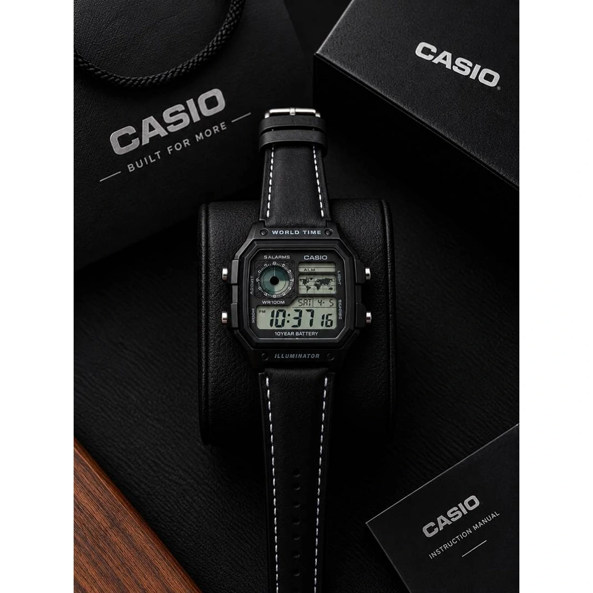 Premium Casio AE1200 Watch World Time Illuminator Metal Body For Men (SOS31) - Image 2
