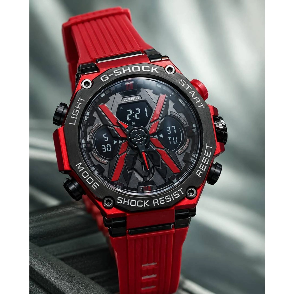 Premium Casio G Shock Watch Analog Digital Sports Red For Men (SOS47) - Image 2
