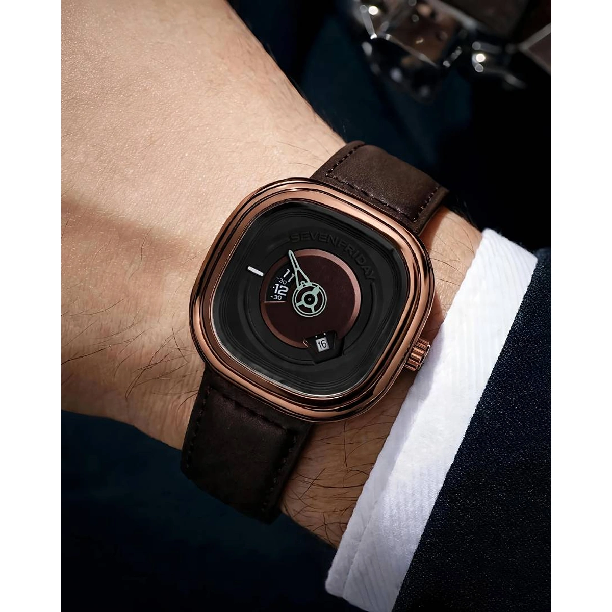 Premium Seven Friday PE201 Watch Dark Brown Copper Black Dial For Men (SOS06) - Image 2
