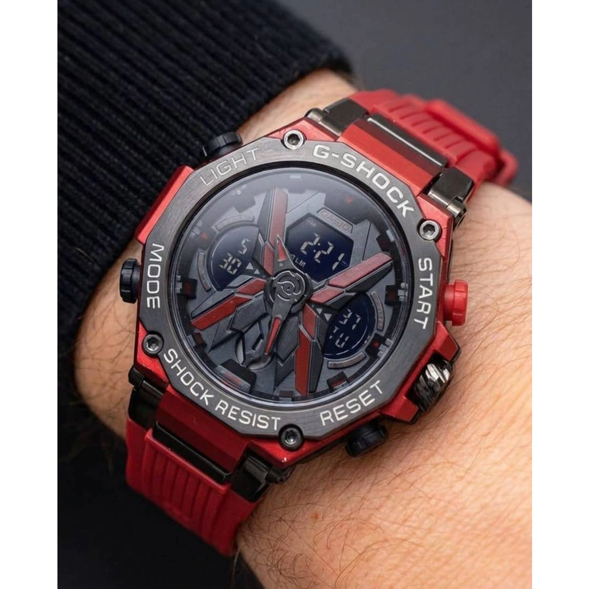 Premium Casio G Shock Watch Analog Digital Sports Red For Men (SOS47) - Image 3