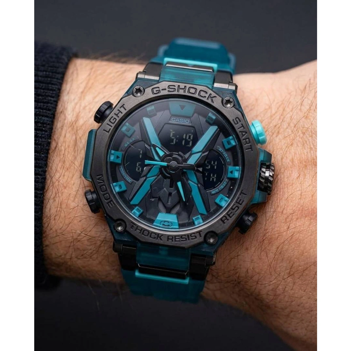Premium Casio G Shock Watch Analog Digital Sports Sky Blue For Men (SOS48) - Image 2