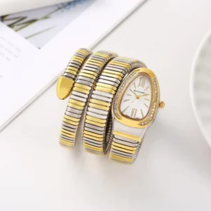 Stylish Bvlgari Watch Serpenti Snake Gold White For Women (SG2044)