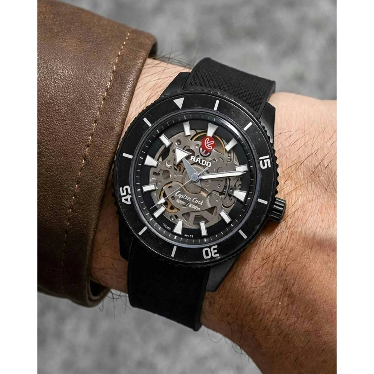 Premium Rado Captain Cook Automatic Watch Black and Black Bazzle For Men (SOS51) - Image 3