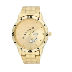 Men's Analog Stainless Steel Golden Watch