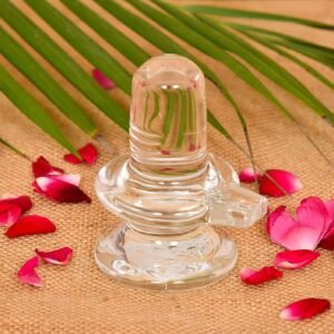 Sphatik Shivling Big Size For Home Pooja Decorative Showpiece 4 Inch, 250gm (Crystal, White)