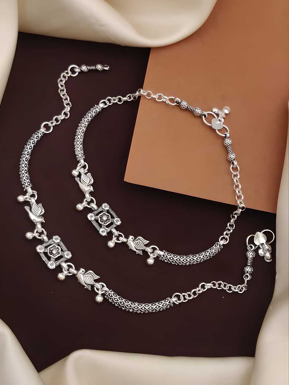 Womens Silver Plated Anklets