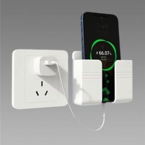 Wall Mounted Mobile Holder With Adhesive Strips& Charging Holder