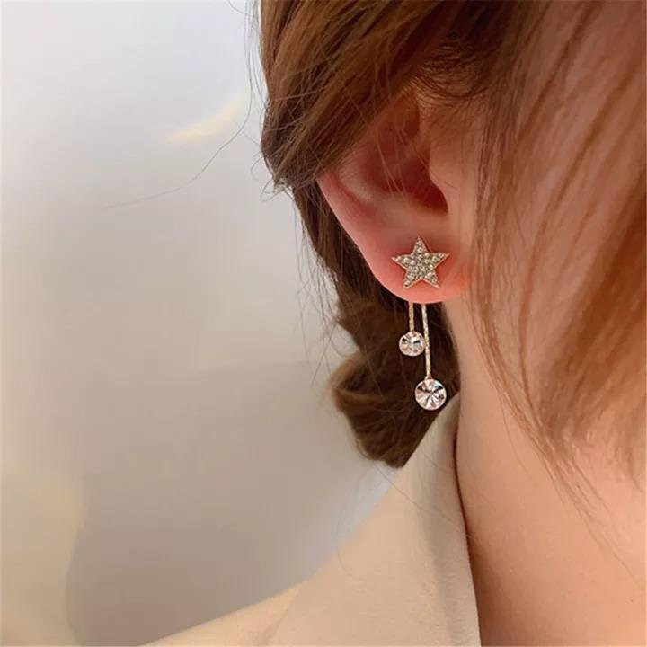 Avr Jewels Gold Plated Korean Shining Star Stud Earrings For Women And Girls - Image 2