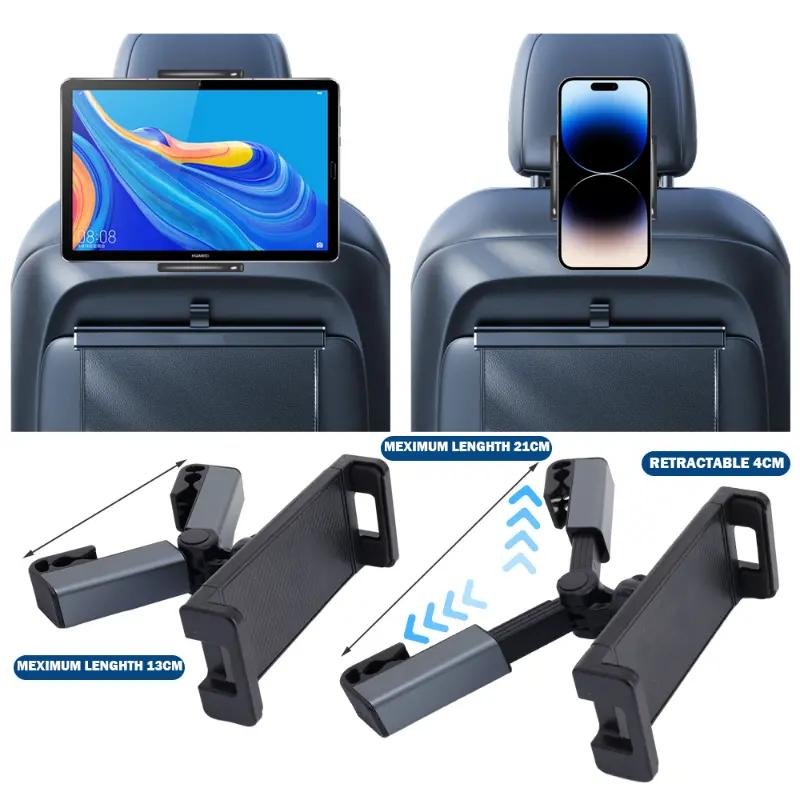 Car Back Seat Headrest Phone Holder Stretchable Tablet Stand Rear Pillow Adjustment Bracket - Image 2