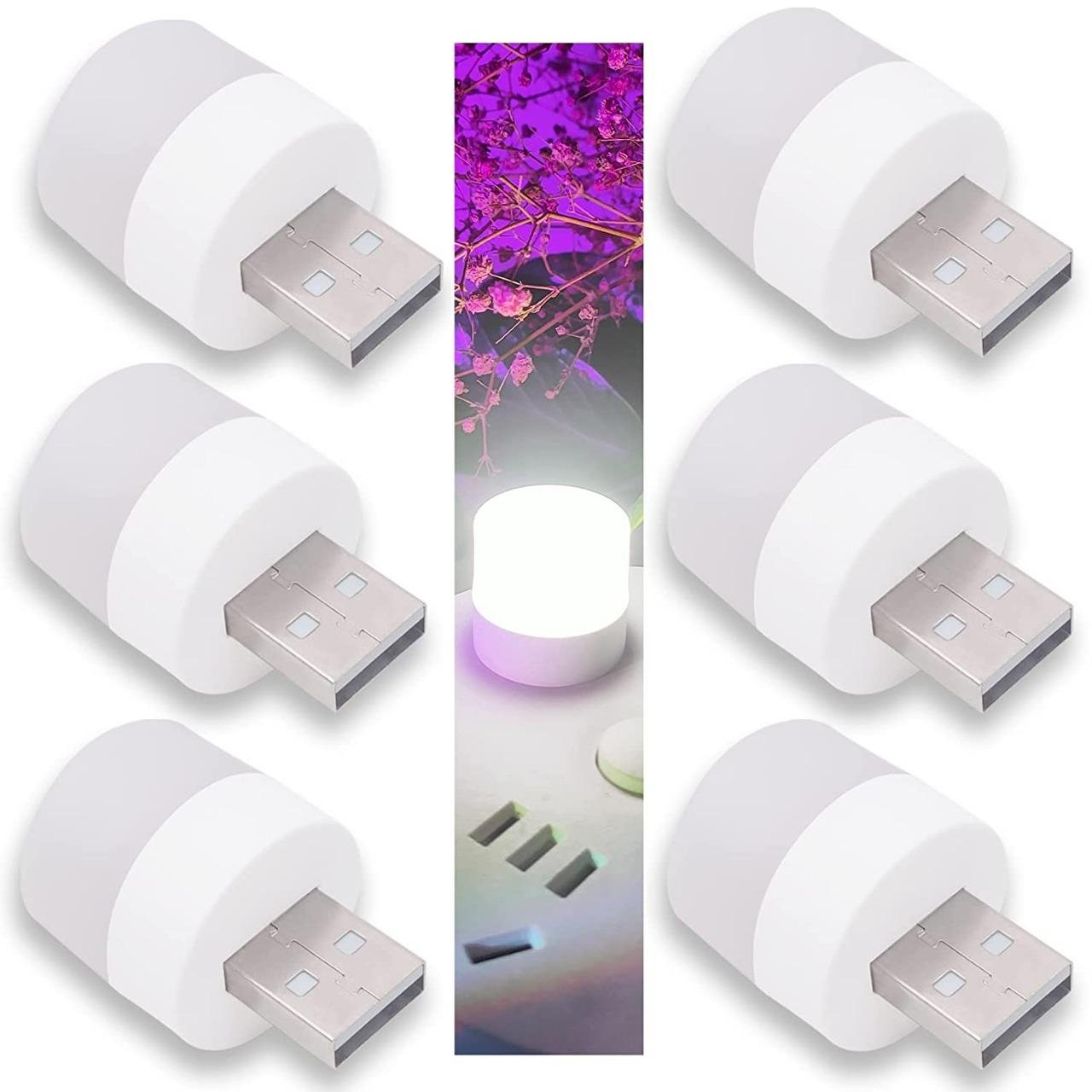 USB Plug and Play Light USB LED Light for Car Bulb, Indoor, Outdoor, Reading, Sleep 4pcs Led Light (White) ( Pack of 10 )