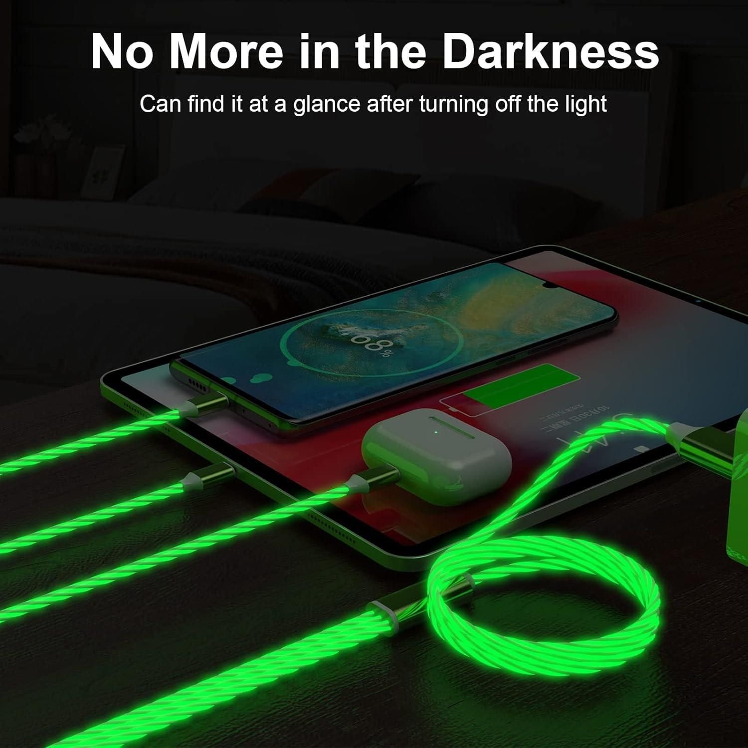 3-in-1 Multi USB Universal Flowing LED Light Up Phone Charge Cable - Image 3