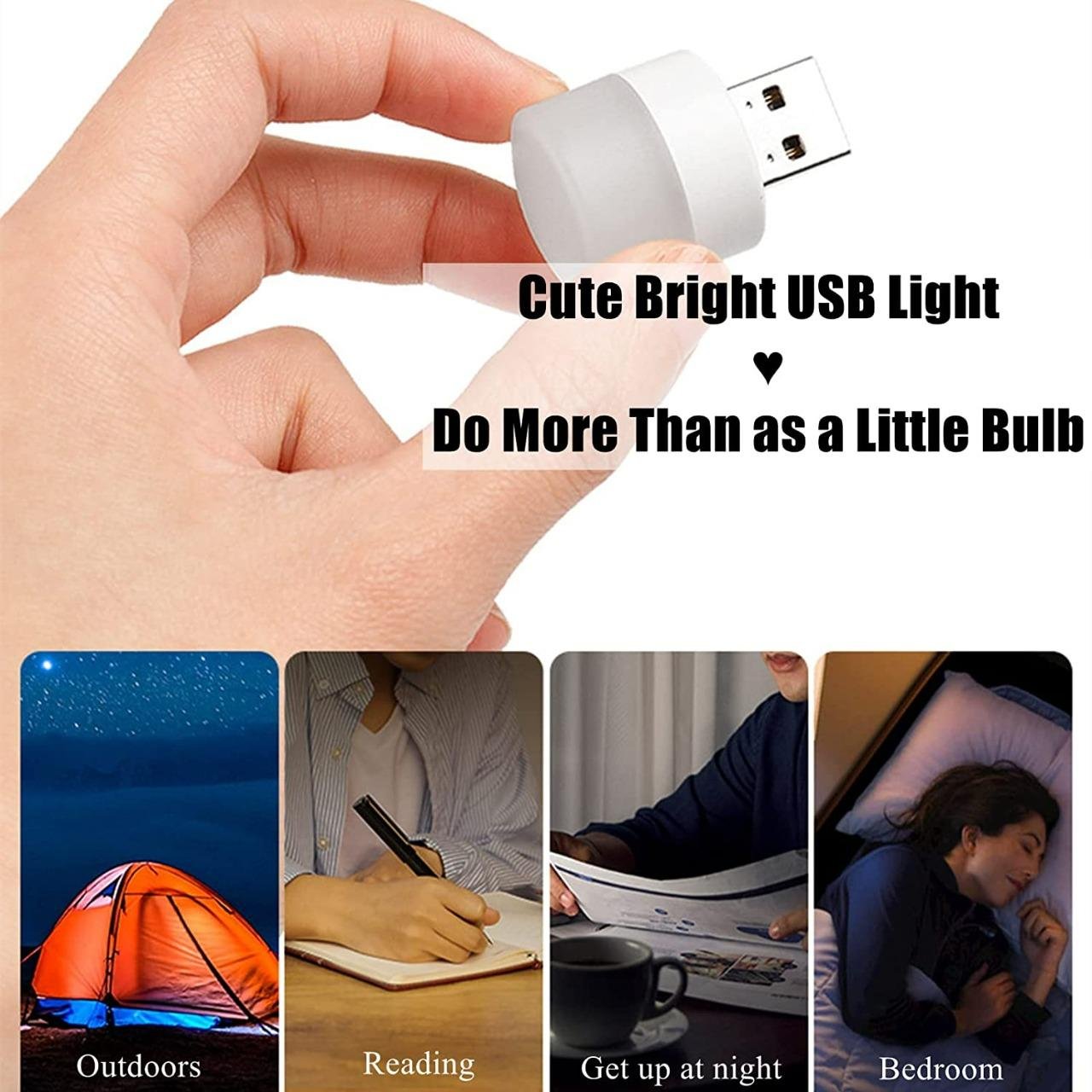 USB Plug and Play Light USB LED Light for Car Bulb, Indoor, Outdoor, Reading, Sleep 4pcs Led Light (White) ( Pack of 10 ) - Image 3