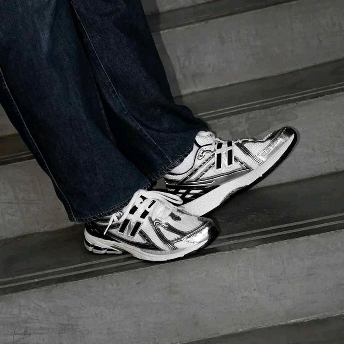 Premium New Balance Shoes Silver Black For Men (SOS160) - Image 4