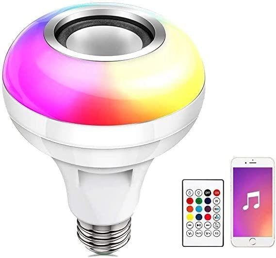 Multicolor Rgb Music Bulb Wireless Bluetooth Bulb With Speaker And Remote Control