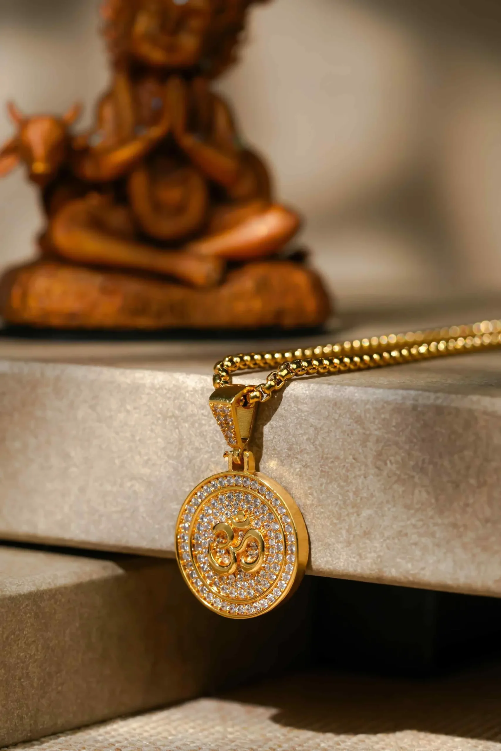 Om Symbol Pendant With Chain - Image 4