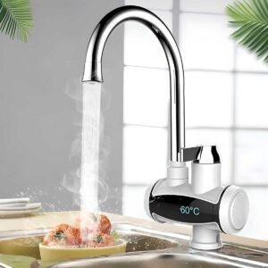 Instant Electric Water Heater Faucet Tap Hot Tap Home Kitchen Water Heating Instantaneous Water Heater Tank less for Tap (3000W) LED Electric Head Water Heaters For Home Kitchen