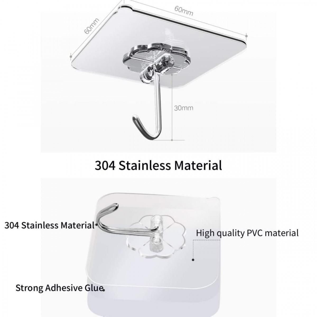 Hooks Transparent Self Adhesive Hooks Hanger(Pack of 12) - Image 2