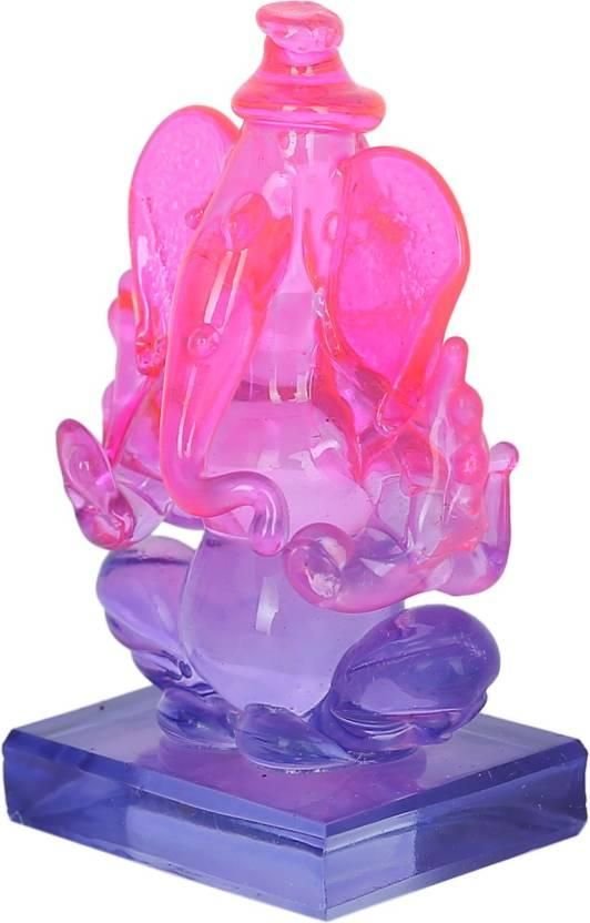 Crystal Ganesh Twin Side Face Car Dashboard Idols Showpiece 6.5 cm (Crystal, Multicolor) - Image 2