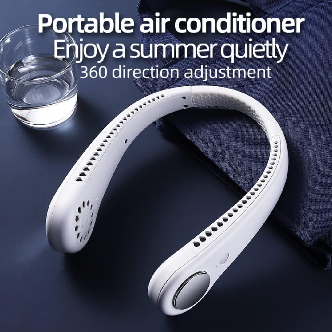 Portable Neck Fan, Hands Free Wearable Bladeless Fan, Ultra Light Rechargeable Mini USB Fan for Travel/Home/Office, 3 Speeds - Image 2