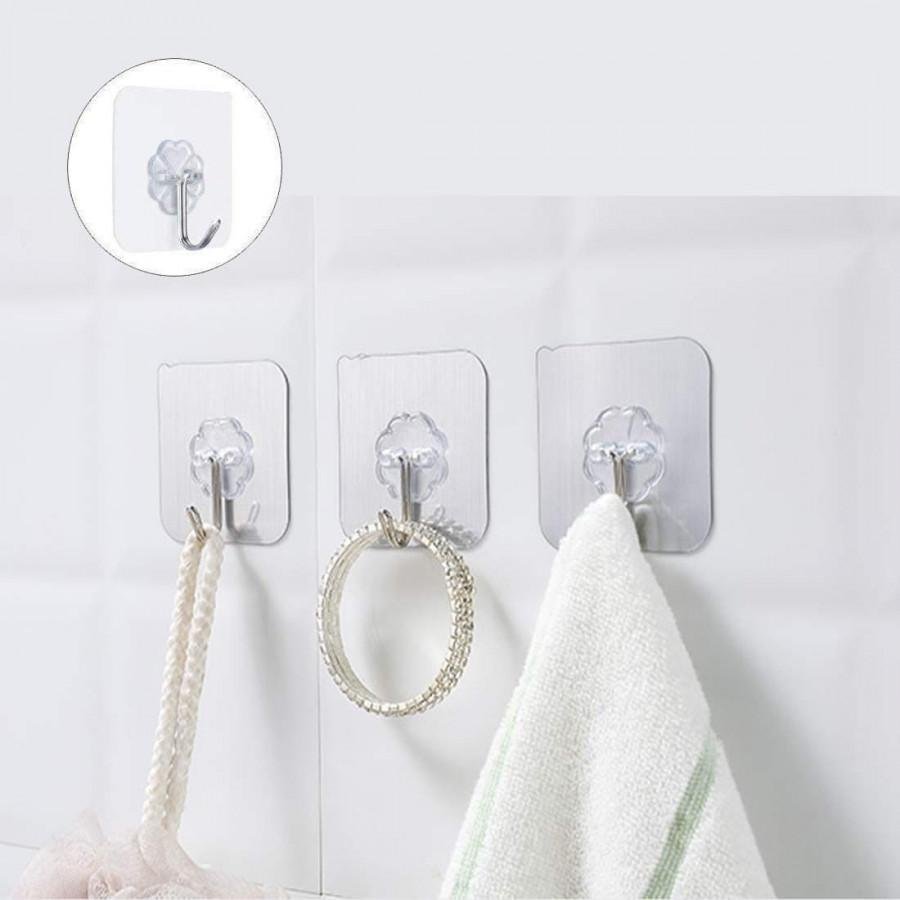 Hooks Transparent Self Adhesive Hooks Hanger(Pack of 12) - Image 3