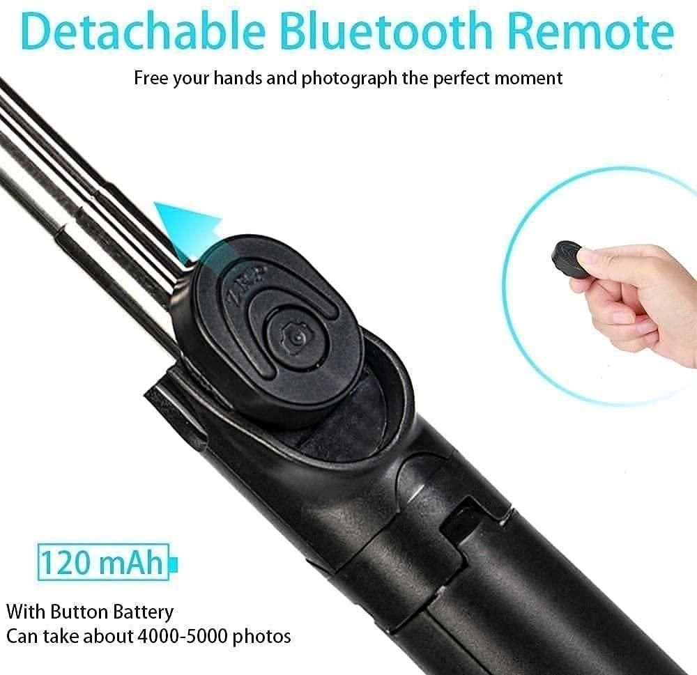 Extendable Flash 3-in-1 Selfie Stick Tripod With Bluetooth Remote - Image 4