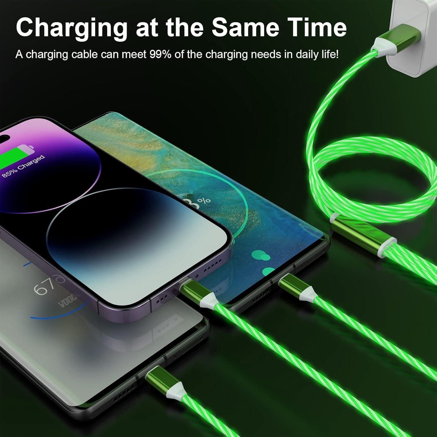 3-in-1 Multi USB Universal Flowing LED Light Up Phone Charge Cable - Image 2