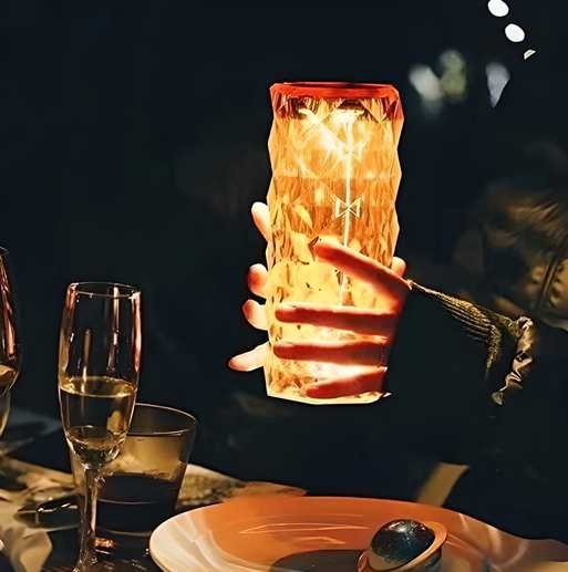 Crystal Table Lamp 16 Color Changing RGB Rose Diamond (Multi Color)