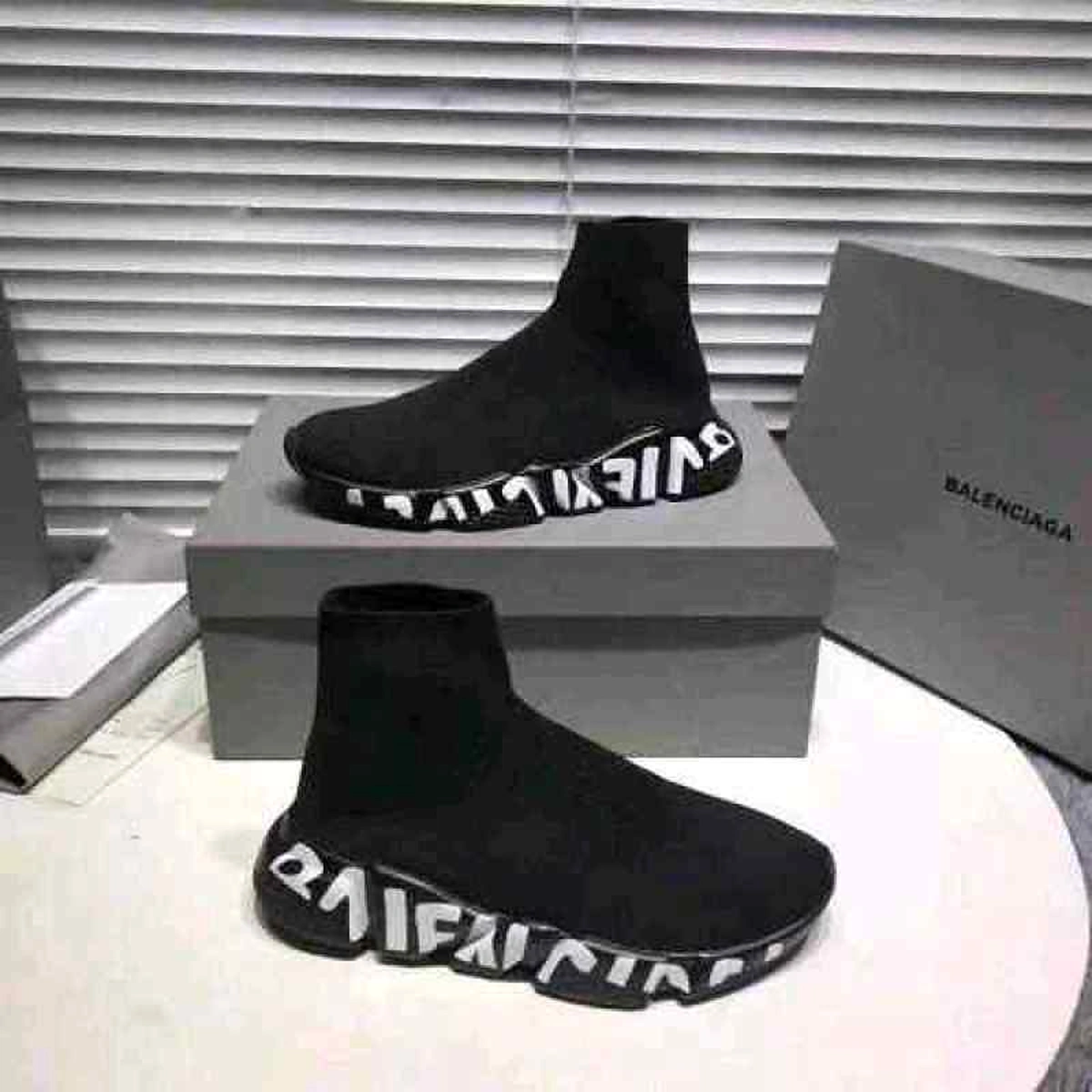 Premium Balenciaga Speed Runners Graffiti Shoes Black For Men (SOS166) - Image 2