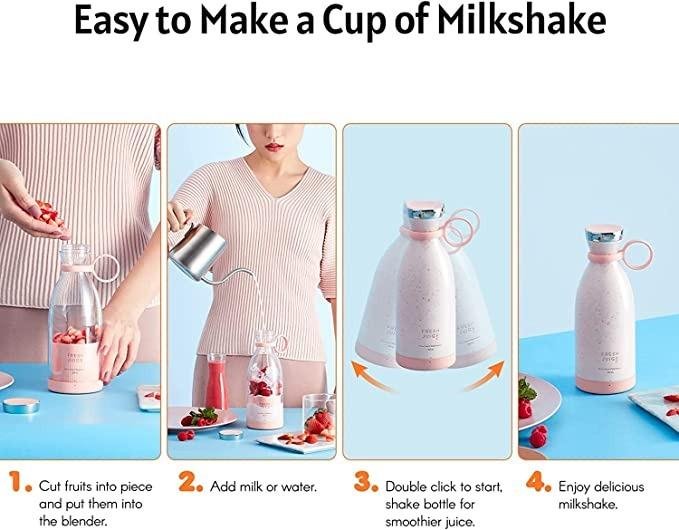 Mixen Fresh Juice Portable Blender, 350ML Smoothie Blender Bottle, Grinder For Smoothie Or Shakes, Baby Food, Personal Mixer, Mini Juicer - Image 3