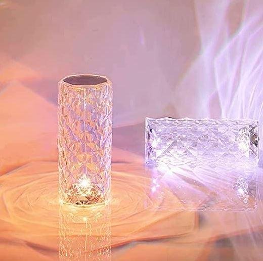 Crystal Table Lamp 16 Color Changing RGB Rose Diamond (Multi Color) - Image 2
