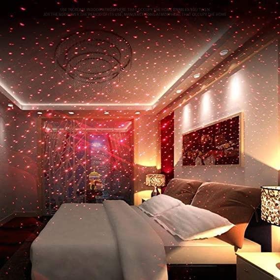 Expandables Auto Roof Star Projector Lights, USB Portable Adjustable Flexible Interior Car Night Lamp Decorations with Romantic Galaxy Atmosphere fit Car, Ceiling, Bedroom, Party and More Shower Laser Light Pack Of 2