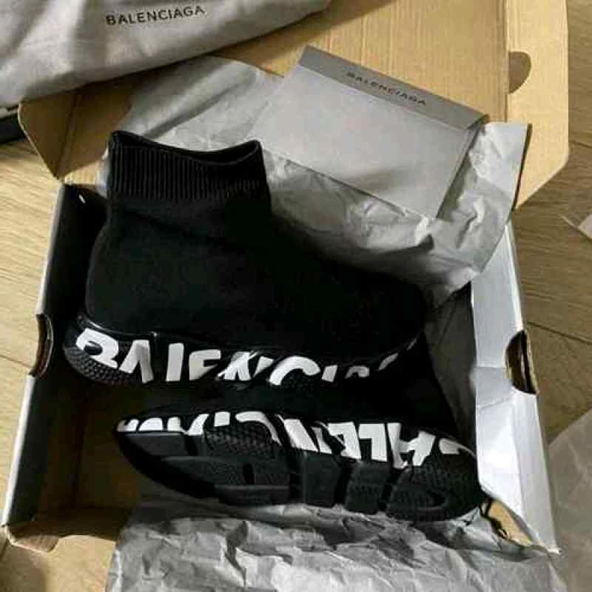 Premium Balenciaga Speed Runners Graffiti Shoes Black For Men (SOS166) - Image 5