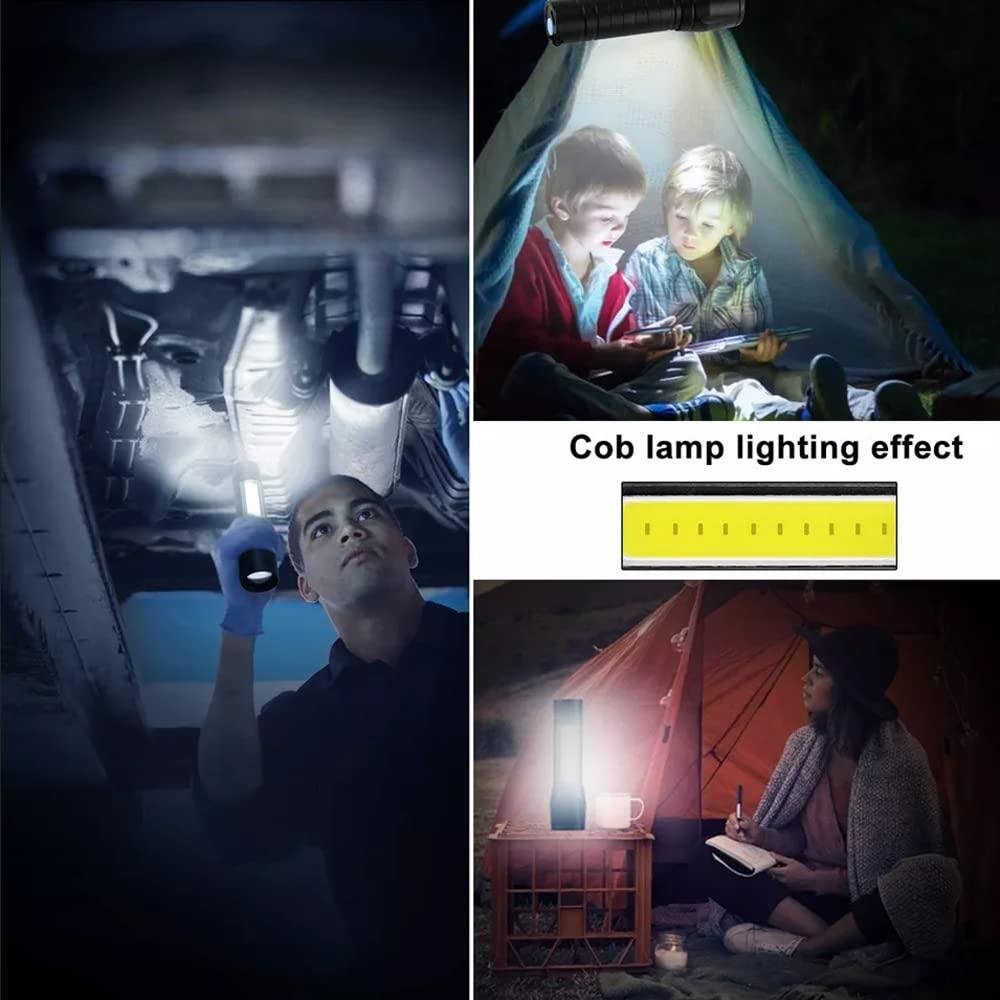 Mini USB Rechargeable Torch Light Super Bright Pocket Mini Zoom COB USB Charging Torch Led Flashlight Waterproof Torch Lights Torch Light With 3 Modes Adjustable - Image 2
