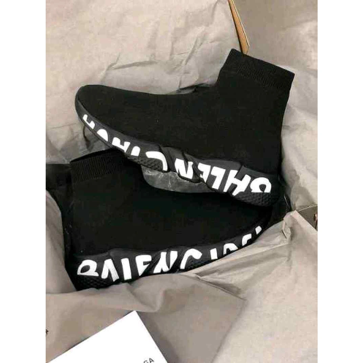 Premium Balenciaga Speed Runners Graffiti Shoes Black For Men (SOS166) - Image 8