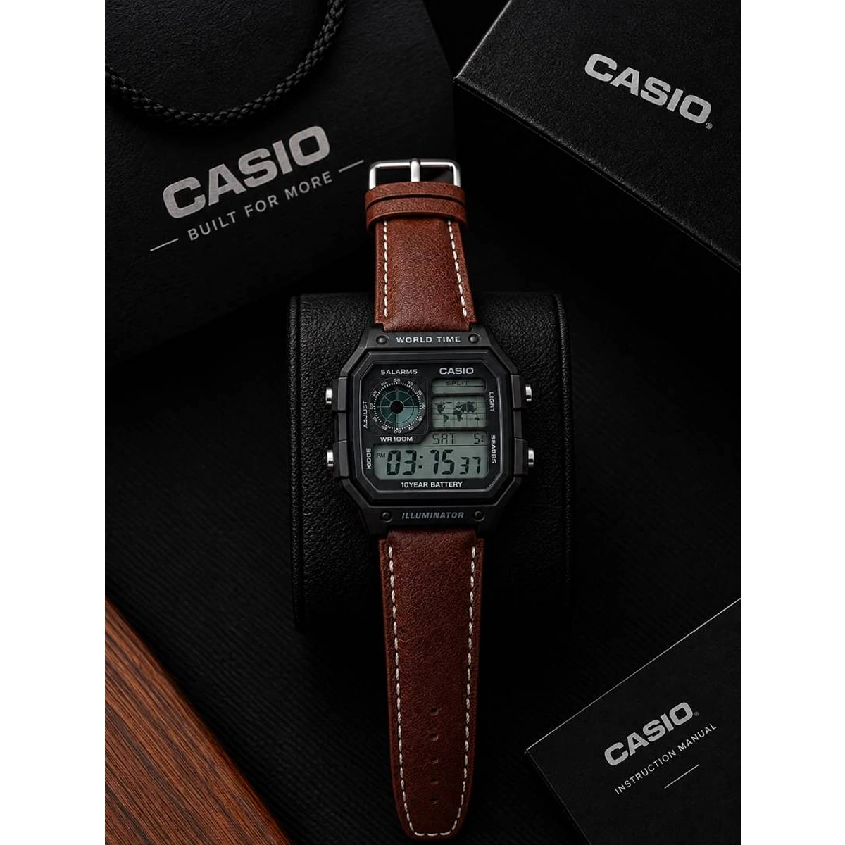 Premium Casio AE1200 Watch World Time Illuminator Metal Body For Men (SOS29) - Image 2