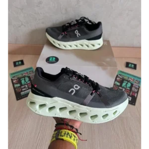 ON Cloudsurfer Black Lime Green Shoes For Men (BSF689)