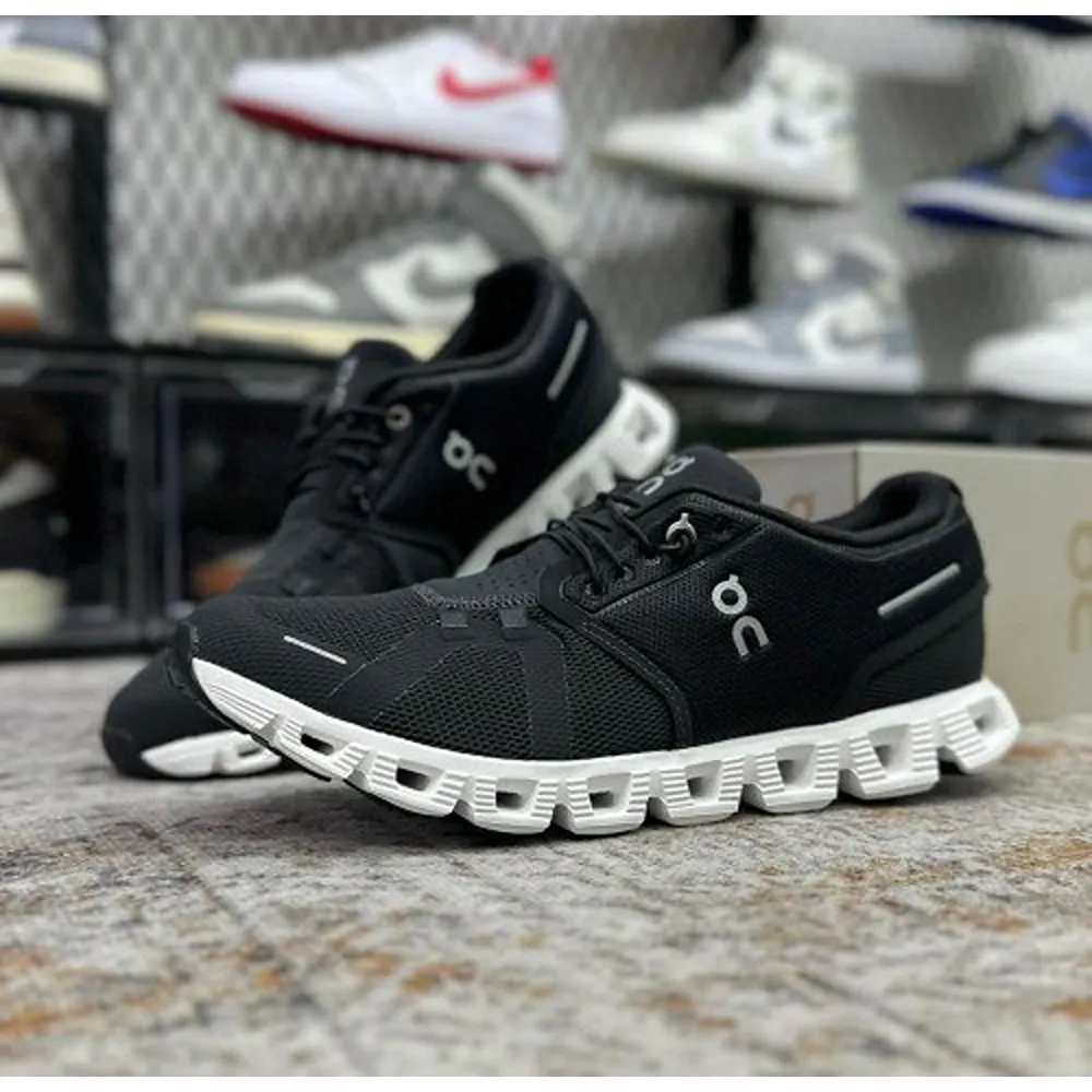 On Cloud 5 Black Running Shoes For Men (BSF825) - Image 2